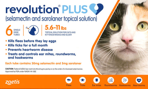 Revolution Plus Cat 5.6 - 11 lbs 6 Dose Pack