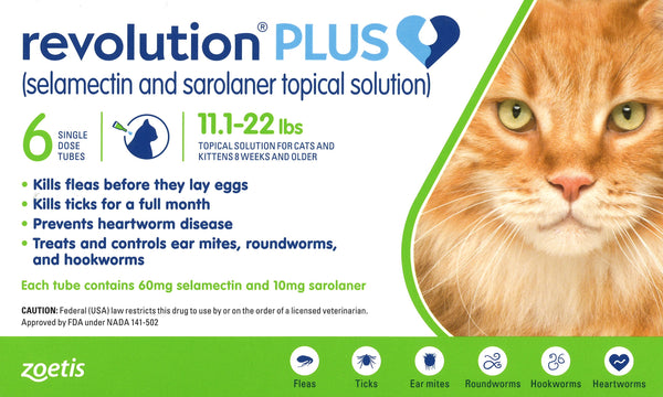 Revolution Plus Cat 11.1 22 lbs 6 dose pack Humane Society of